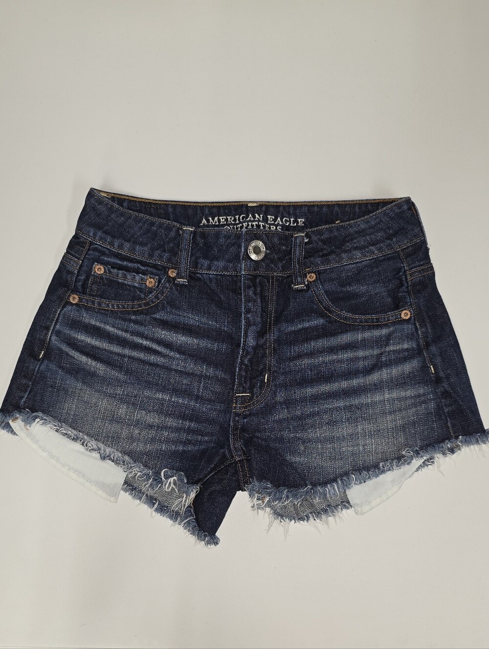 American Eagle Outfitters Hi-Rise Festival Dark Wash Denim Cutoff Shorts